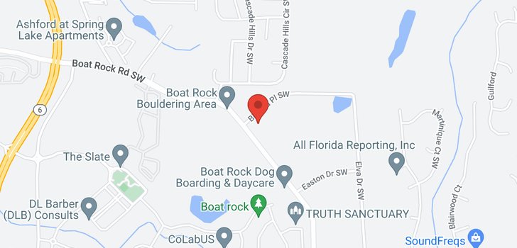 map of 1280 Boat Rock Road SW